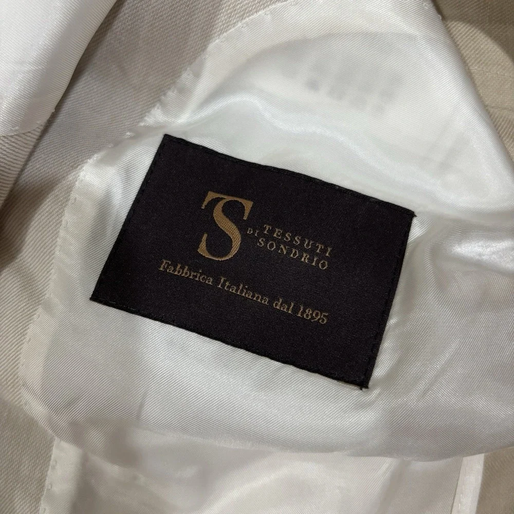 Suit Supply Tessuti Di Sondrio Havana Washed Linen Cotton Blazer Mens 40 Slim